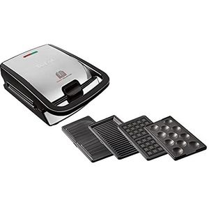 Tefal Snack Collection SW854D - Contactgrill - Tosti ijzer - Anti-aanbaklaag - 4 verschillende platen - RVS