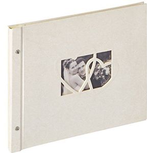 Walther SBL-215-C boekschroefalbum Sinfonia Wedding Heart Structuurband, 38 x 31 cm, crème