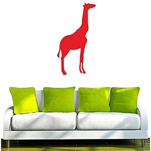 Indigos UG 4250380594248 W054 Muursticker Giraffe Afrika rood 80 x 43 cm