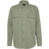QS T-shirt en sergé délavé, vert olive, XXL