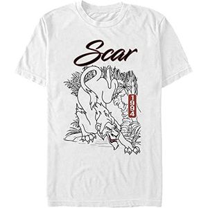 Disney The Lion King Long Live Scar Organic, T-shirt met korte mouwen, wit, XL, Weiss