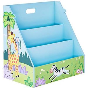 Fantasy Fields - Sunny Safari Boekenkast voor baby's, tijdschriftenrek van hout voor kinderen | Houten meubels voor kinderen, blauw, 46,99 x 29,53 x 47,63 cm TD-13141A