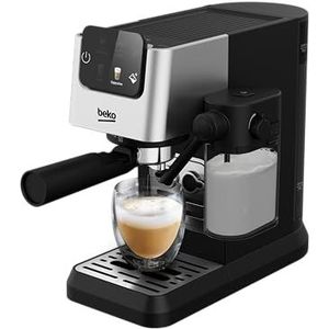 Beko CEP5304X - Handmatig espressoapparaat, geïntegreerde melkopschuimer, 1,1 l, 15 bar - roestvrij staal, 14,5 x 42,5 x 35,5 h cm