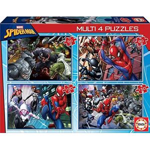 Educa - 4 Spiderman-puzzels | Progressieve multipuzzels voor kinderen 50, 80, 100, 150 stukjes | Spider-Man puzzel + 5 jaar (18102)
