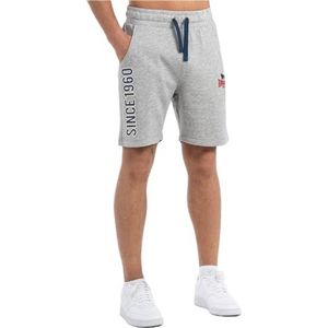 Lonsdale 117565 Skail Short pour homme, coupe normale, gris marl, bleu marine/rouge, taille M