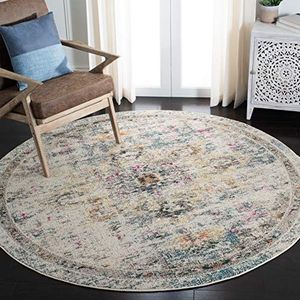 Safavieh Modern chic tapijt voor woonkamer, eetkamer, slaapkamer, collectie Madison, laagpolig, grijs/goud, 122 x 122 cm