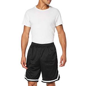 Build Your Brand Two-Tone Mesh Shorts voor heren, Zwart/Wit