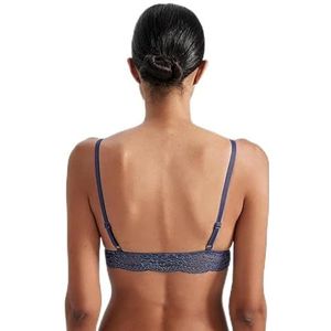 DeFacto Comfortabele sportbeha voor dames met push-up effect, push-up beha zonder beugel, sportbeha voor dames, elegante en ondersteunende driehoek, lila, XL, Lila.