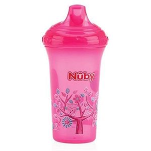 Nuby Drinkbeker, druppelbescherming, 270 ml, 9 maanden, roze