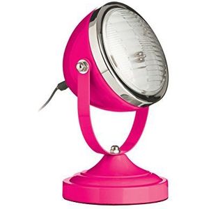 Premier Housewares E14 kleine Edison tafellamp, spotlight, chroom, schroefdraad, 25 W, hot pink