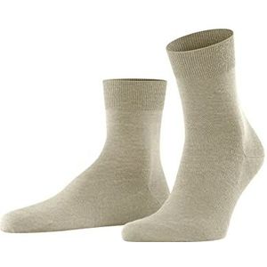 FALKE Airport korte sokken voor heren, wol, merinowol, katoen, zwart, grijs, effen kleur, versterkt, dun, warm, ademend, voor alle gelegenheden in de winter, 1 paar, beige (beige melange 4043), 42 EU