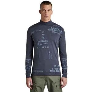 G-STAR RAW Mock Knit Jacquard-trui voor heren, blauw (Fantem Blue 8403-863), XL, blauw (Fantem Blue 8403-863)