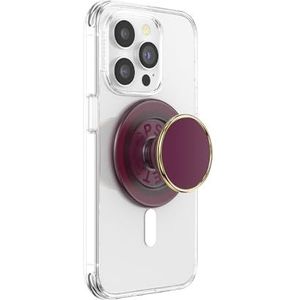 PopSockets: PopGrip Round pour MagSafe - Anneau Adaptateur pour MagSafe Inclus - Support et Poignée pour Smartphone et Coques avec un Top Interchangeable - Enamel Red Red Wine