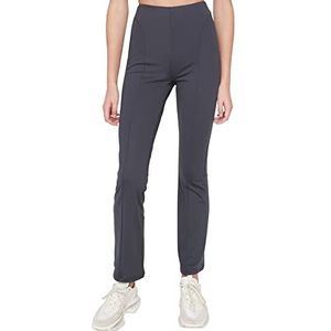 Trendyol Pantalon de survêtement droit taille haute pour femme, Anthracite, XL