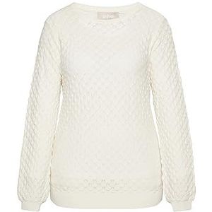 LEOMIA Pull en tricot pour femme 10426728-le02, laine blanche, taille XXL, Laine/blanc, XXL