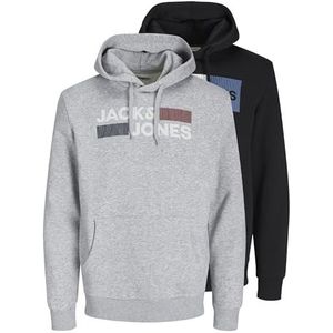 JACK & JONES Set van 2 hoody's voor, Lichtgrijs chinees