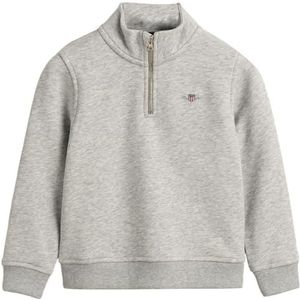 GANT Sweat-shirt unisexe pour enfant avec demi-fermeture éclair, Gris clair chiné, 92