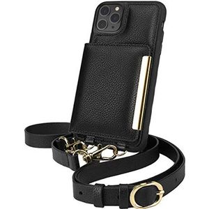 Smartish Schoudertas voor iPhone 11 Pro Max – Dancing Queen [Portemonnee/tas met afneembare riem en kaartenvakjes] – Stiletto zwart/goud