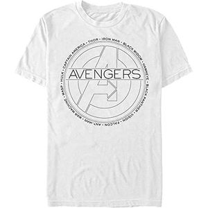 Marvel T-shirt à manches courtes Avengers Classic Avengers Circle Icon Organic Unisexe, Blanc., XXL
