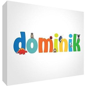 Little Helper DOMINIK-A6BLK-15DE diamant gepolijst baby souvenirs/token naam van de illustraties, schattig en gepersonaliseerd, naam van de jongen, 10,5 x 15 x 2 cm, medium