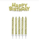 PME Happy Birthday kaarsen, goudkleurig, 1,5 x 9,1 x 17,6 cm