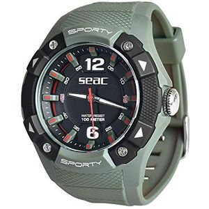 SEAC Sporty Lifestyle Waterhorloge, 100 m, duurzame rubberen armband, uniseks, voor volwassenen