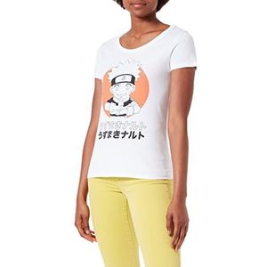 Naruto T-shirt, dames, wit, XL, Wit.