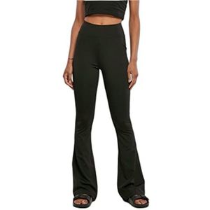 Urban Classics Dames Recyled High Waist Flared Leggings, zwart.