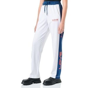 Love Moschino Pantalon de jogging slim fit décontracté pour femme, Blanc/bleu., 42