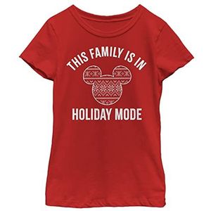 Disney T-Shirt Mickey and Friends Christmas Family Vakantie Mode Girls, Rood, XS, Rood