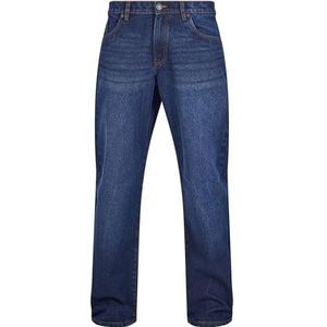 Urban Classics Heavy Ounce Straight Fit Jeans Heren Broek, New Dark Blue Washed