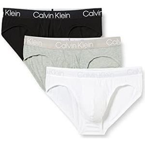 Calvin Klein HIP BRIEF 3PK Heren Kortsluiting., Wit/Zwart/Grijs Heather, XS