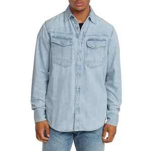 G-Star RAW Slim Fit Overhemd met Logo Blauw