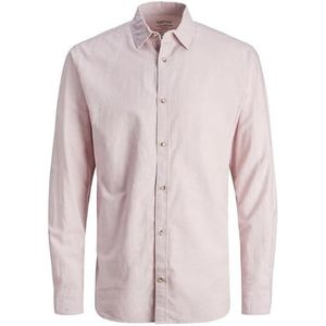 JACK & JONES Jjesummer Linen T-shirt à manches longues pour homme, Rose tendre, S