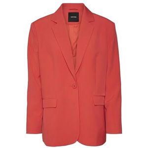 Vero Moda Vmtroianthea Ls Long Blazer Noos Damesblazer, Koraal