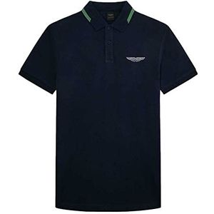 Hackett London Am Tipped Poloshirt voor heren, Navy Blauw