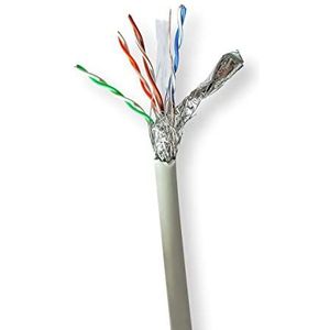 NEDIS Réseau Câble Rouleau | CAT6 | Échoué | S/FTP | Cuivre nu | 305.0 m | Intérieur | Rond | LSZH | Gris | Boîte