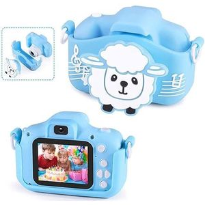 ZHUTA Digitale kindercamera met siliconen hoes, 20 megapixel, 2,0 inch HD-display, digitale camera voor kinderen, speelgoed van 3 tot 12 jaar, voor jongens en meisjes, blauw