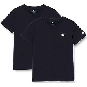 Champion Legacy Champion Basics B S-s Crewneck T-shirt voor jongens, 2 stuks, Navy Blauw
