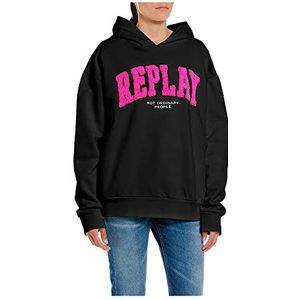 REPLAY hoodie dames 098 zwart S, 098, zwart