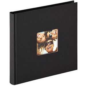 walther design fotoalbum zwart 18x18 cm met omslaguitsparing Fun FA-199-B