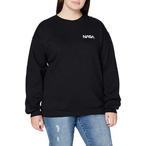 Brands In Limited Modern dames T-shirt met NASA-logo zwart (black blk), S, Zwart