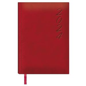 Dohe - Agenda 2024 - Jour Page - Taille : 15 x 21 cm (A5) - 336 pages - Reliure cousue - Couverture rigide - Couleur Rouge - Modèle Brasilia