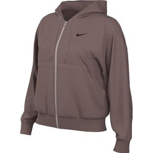 Nike Women's Hooded Full Zip Ls Top W Nsw Phnx Flc Fz Os Hoodie, Smokey Mauve/Black, DQ5758-208, S