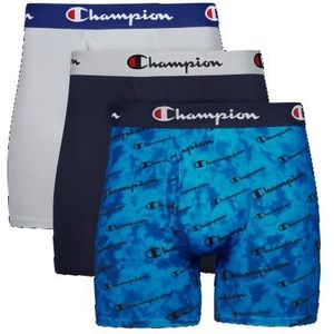 Champion Herenondergoed, blauwe kampioen logo print, marineblauw, zilveren steen, M, Blauwe print met Champion-logo, marineblauw, zilveren steen