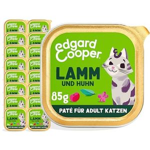 Edgard & Cooper Vochtig kattenvoer voor volwassenen, graanvrij, hoogwaardig kattenvoer, lam en kip, 85 g, 16 stuks, voedzaam slachtafval, gezonde ingrediënten, 0% suiker