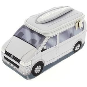 BRISA VW Collection - Volkswagen Combi Bus T5 Camper Van 3D Neopreen Make-uptas, Cosmeticatas, Toilet-/Cultuurbenodigdheden, Reisetui, Universele Tas, Lunchbox (Zilver), zilver., Neopreen make-uptas
