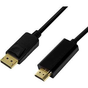 High Speed DisplayPort 1.2 naar HDMI aansluitkabel met Ethernet (1.4) 4K voor HD- en 3D-kwaliteit met de beste geluidsoverdracht, 1 m