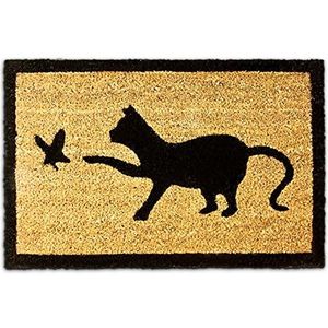 Relaxdays deurmat kokos kat - kokosmat - droogloopmat - motief - doormat cat