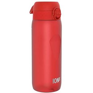 ION8 Drinkfles, 750 ml, lekvrij, sport, gemakkelijk te openen, veilige vergrendeling, vaatwasmachinebestendig, draaggreep, klapdeksel, BPA-vrij, profielhandvat, rood